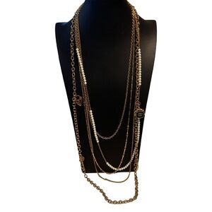 Ralph Lauren  gold tone 5 strand pendants necklace